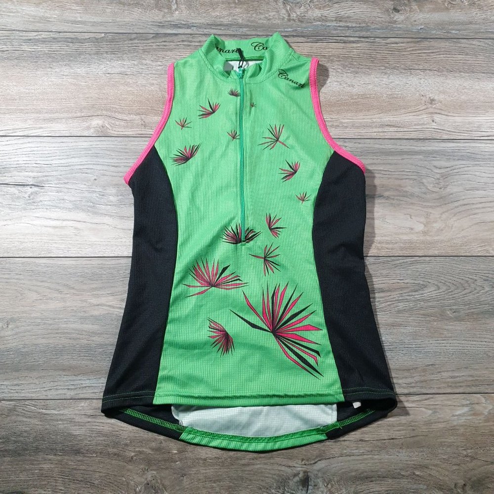 Canari Womens Cycling Jersey Tank Shirt S Small Road Bicycle Racing Tour Floral